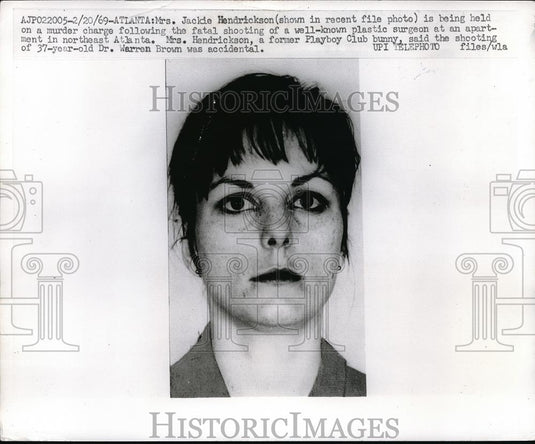 1969 Press Photo Mrs Jackie Hendrickson Held on Murder Charge - Historic Images