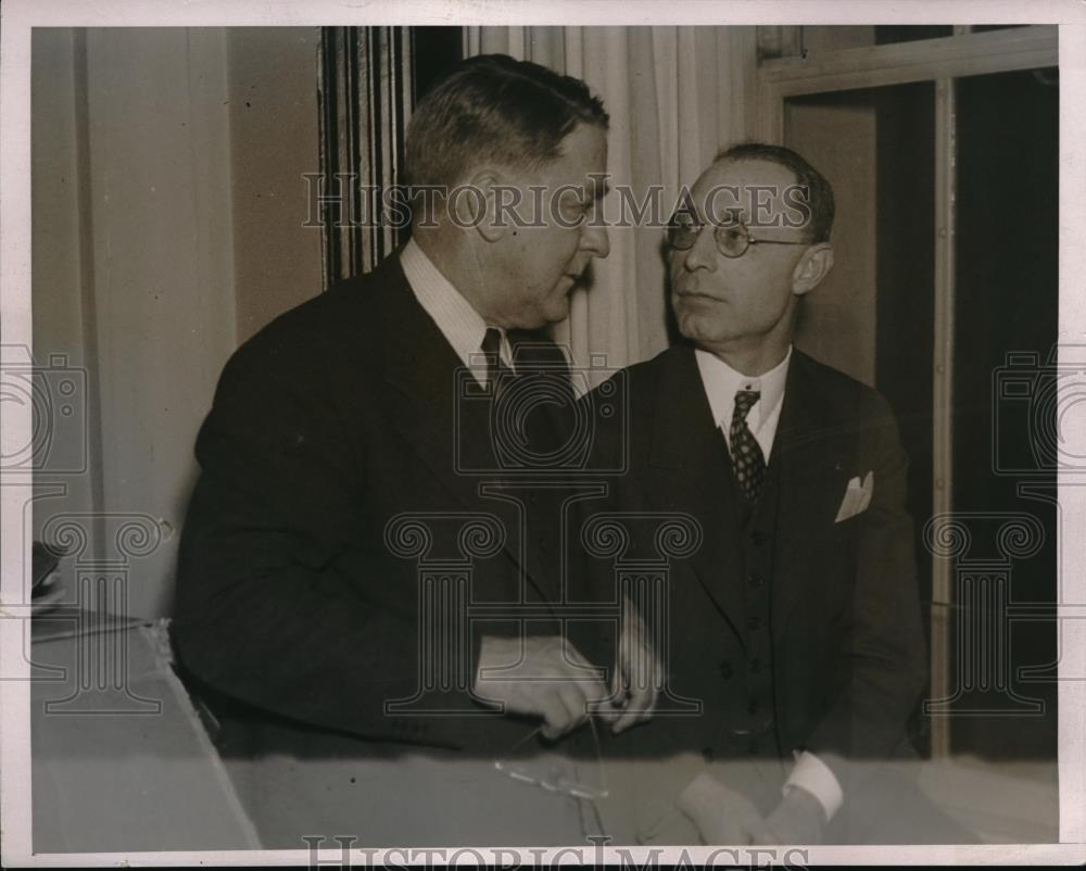 1936 Press Photo Dodgers President Branch Rickey &amp; Wm Benswanger of Pirates - Historic Images
