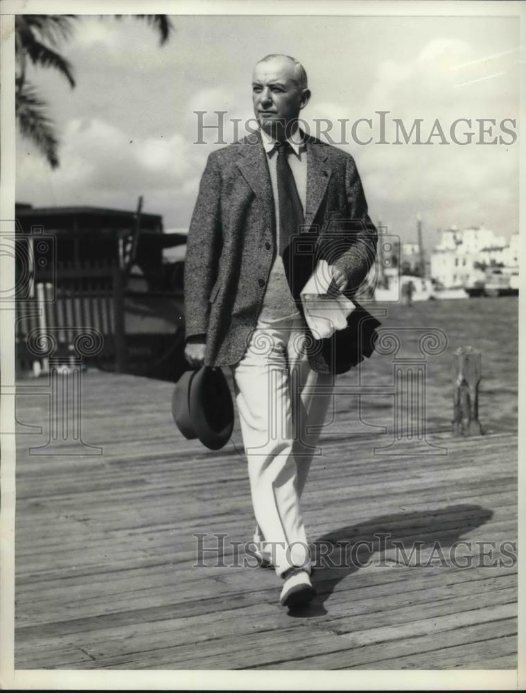 1936 Press Photo Gen.John F.O&#39;Ryan, former Commissioner of N.Y. Police in Miami. - Historic Images