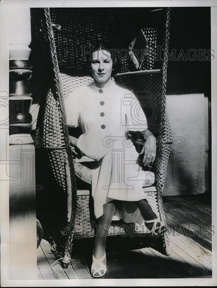 1935 Press Photo Ruth Diechsel in Winter vacation in Miami at Pancoast Hotel. - Historic Images