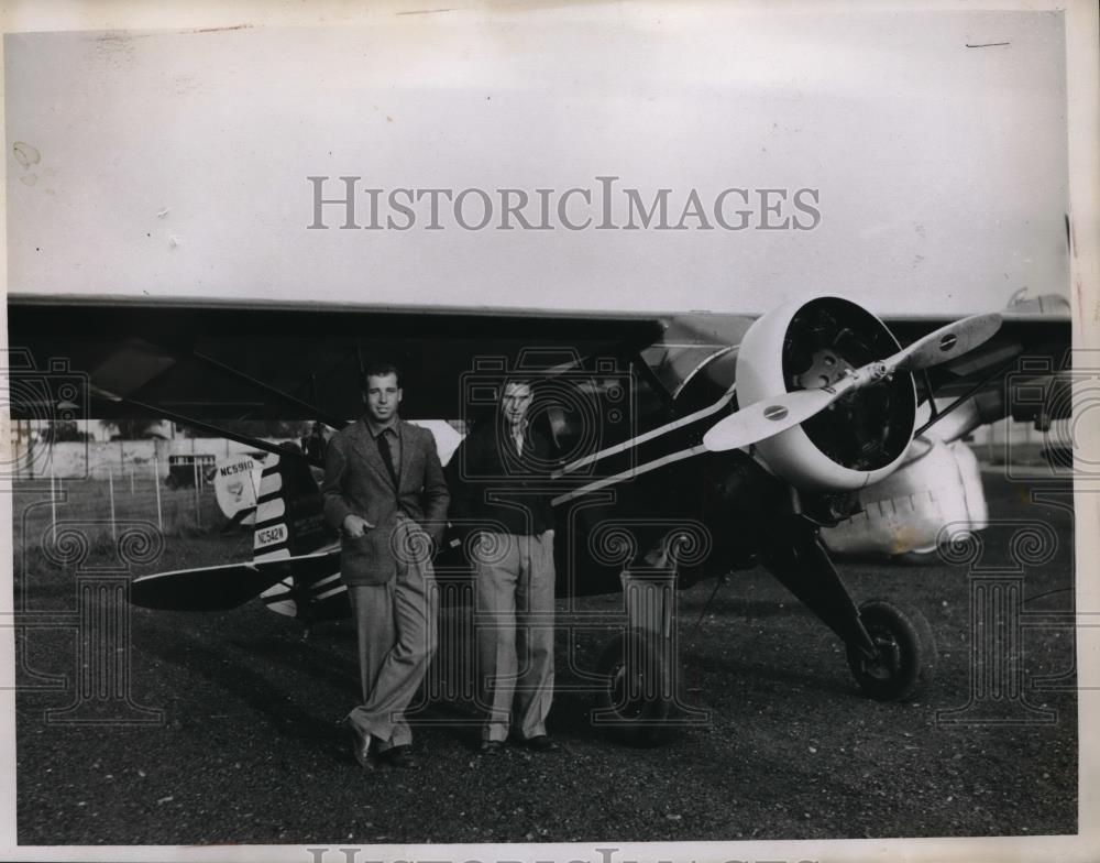 1934 Press Photo department store moguls Bruce Gimbel and John Saks - Historic Images