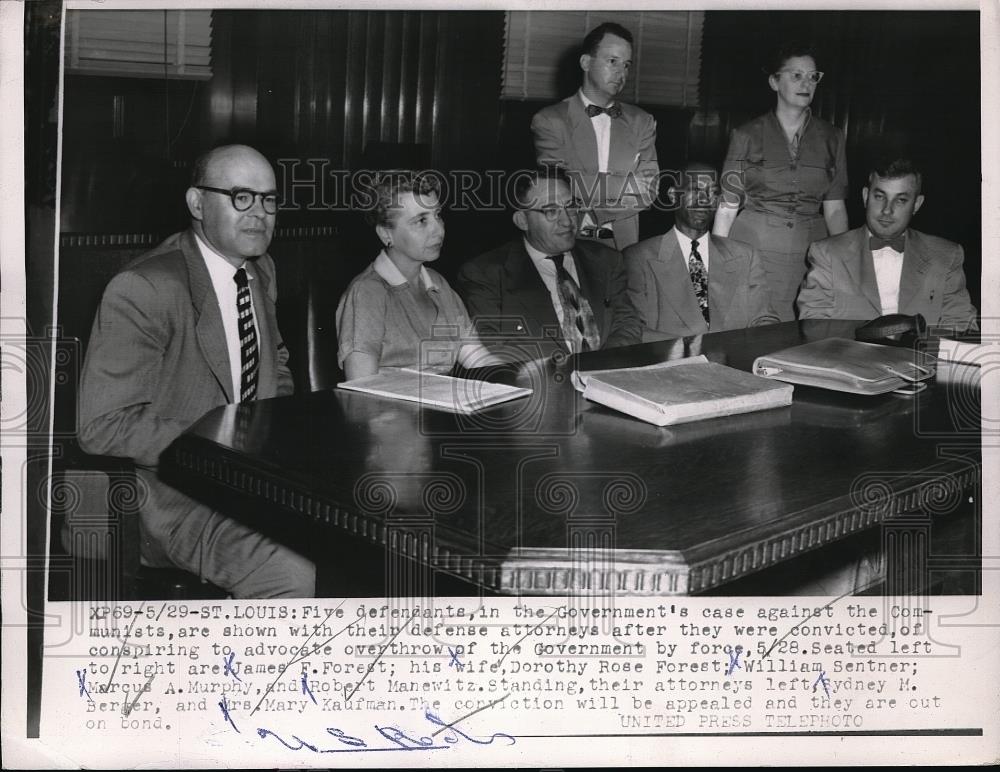 1954 Press Photo James Forest, Dorothy Forest, William Sentner, Marcus Murphy - Historic Images