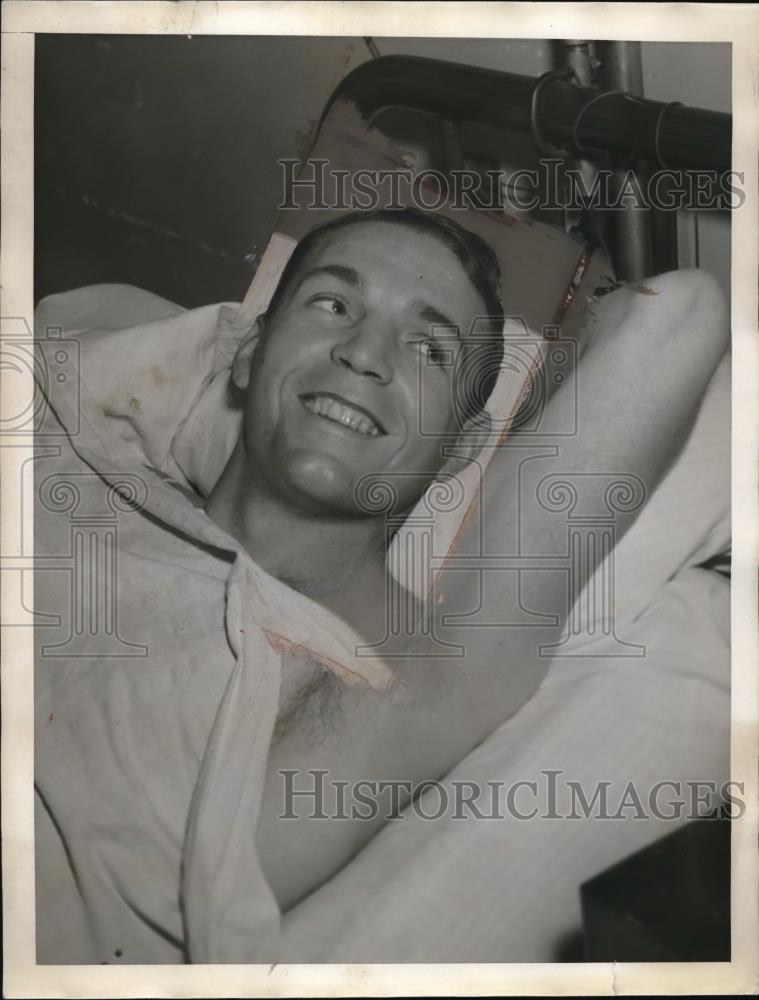 1938 Press Photo Hal Schumacher Laying In Hospital Bed - neb37366 - Historic Images