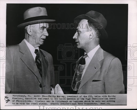 1962 Press Photo Philip Murray President of CIO & Morris Kimelman Executive Assi - Historic Images