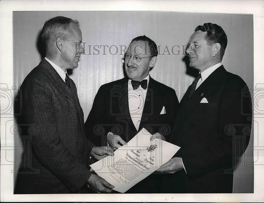 1946 Press Photo Secretary War Robert Patterson John Sullivan Frank Weil Jewish - Historic Images