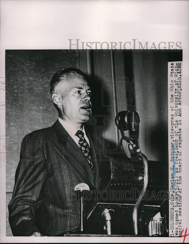 Press Photo Dr. Harlan Hatcher Named President of University of Michigan - Historic Images