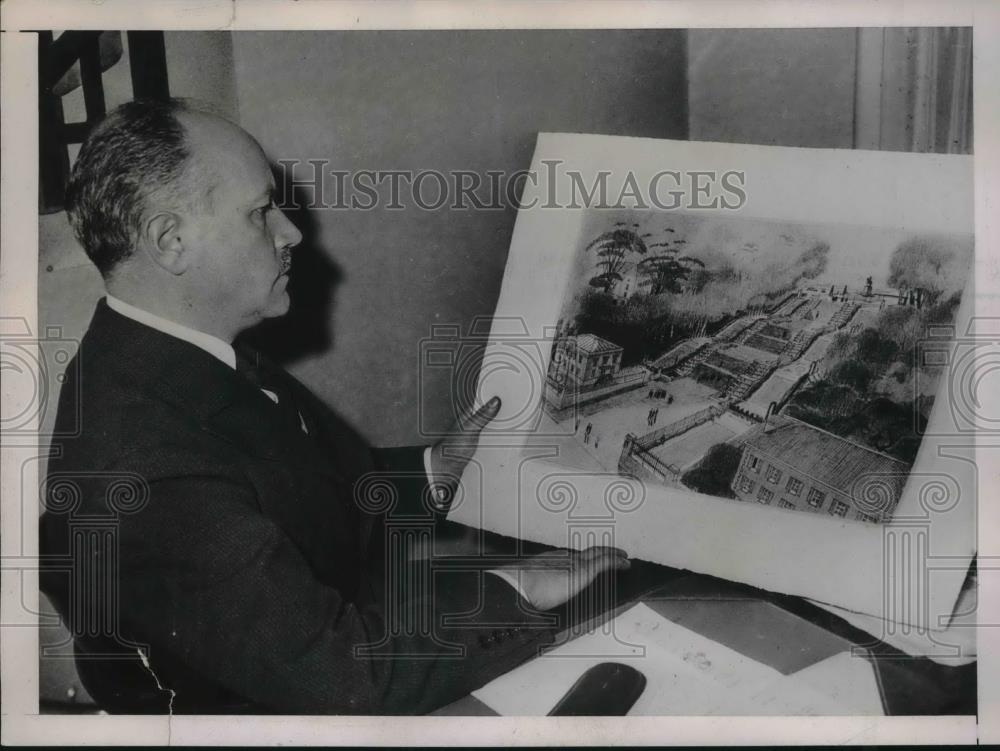 1937 Press Photo Henry Haye, Memorial, American Expeditionary Forces, J Pershing - Historic Images