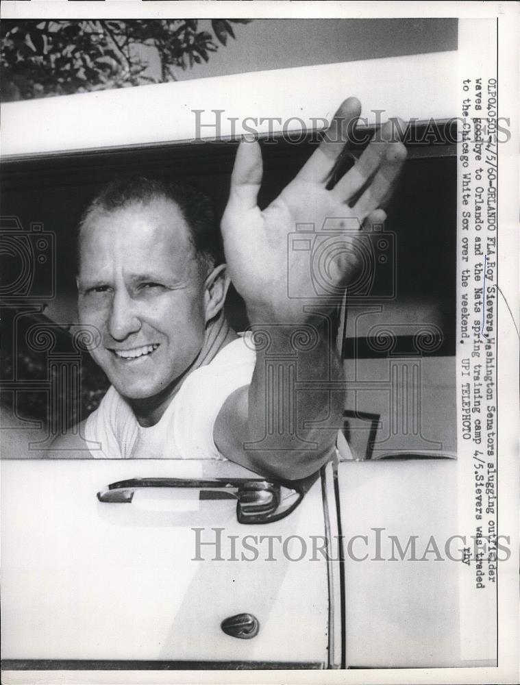 1960 Press Photo Roy Sievers Washington Senators - Historic Images