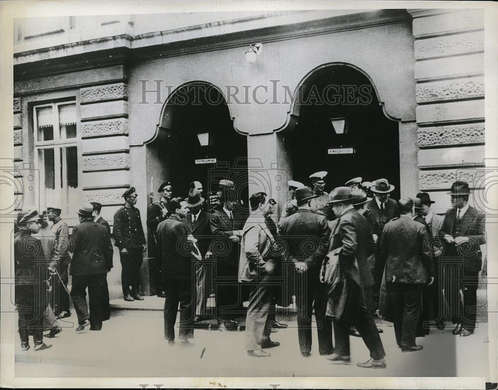 1934 Press Photo Crowd at Sophia, Bulgaria offices of Army - neb31972 - Historic Images