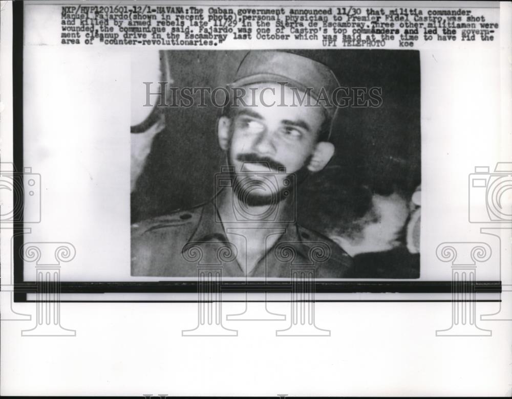 1950 Press Photo Cuban Militia Commander Manuel Fajardo Allegedly Still Alive - Historic Images