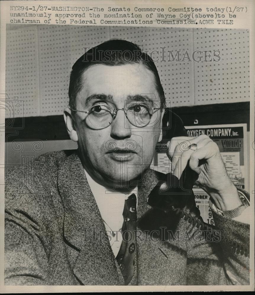1948 Press Photo Wayne Cox on The Senate Commerce Committee - Historic Images
