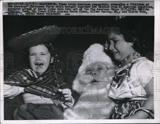 1957 Press Photo Martita Findlay, Frank Kirby and Gloria Mota - Historic Images