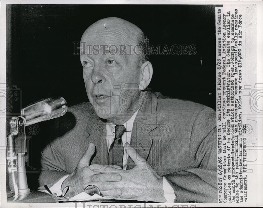 1965 Press Photo General William McKee Senate Commerce Committee Washington - Historic Images