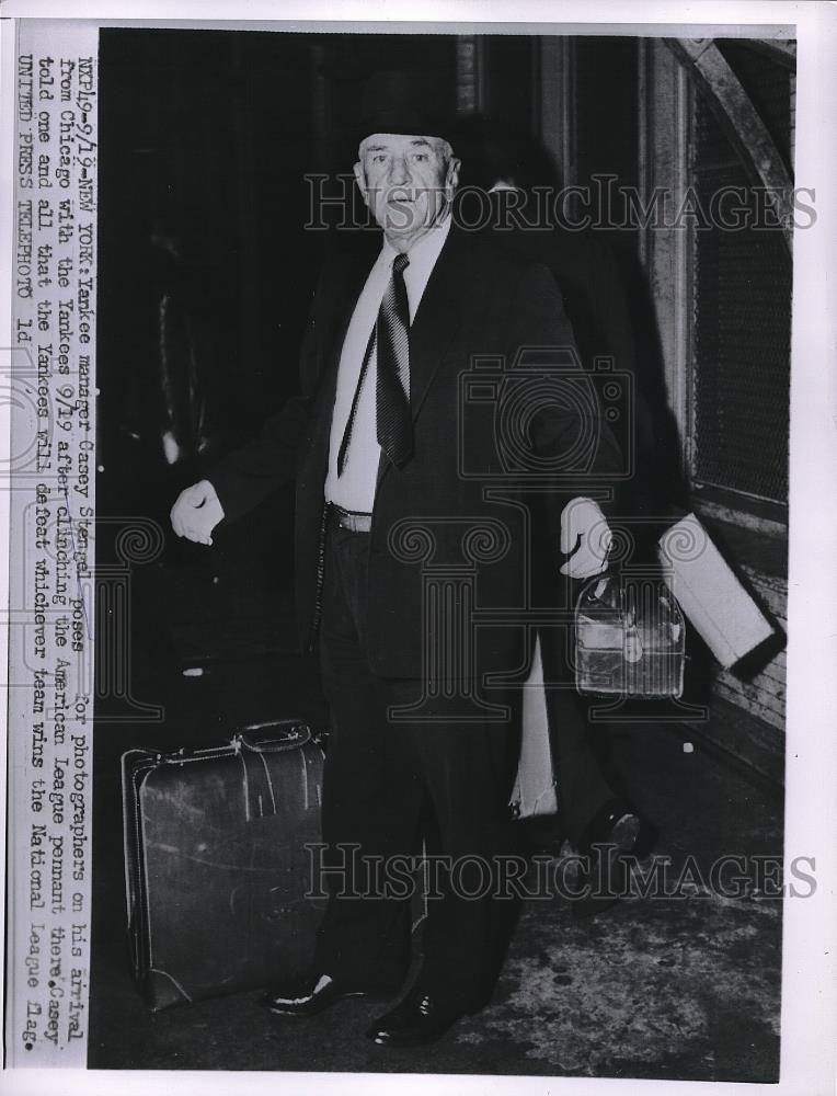 1956 Press Photo Casey Stengel, NY Yankees manager - Historic Images