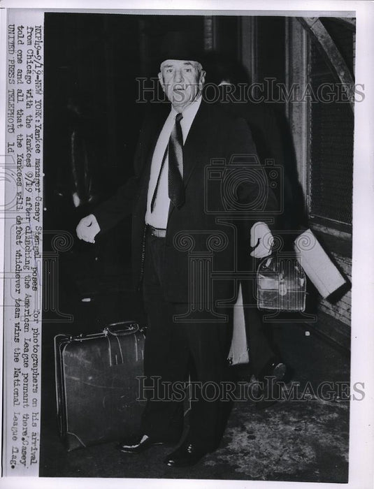 1956 Press Photo Casey Stengel, NY Yankees manager - Historic Images