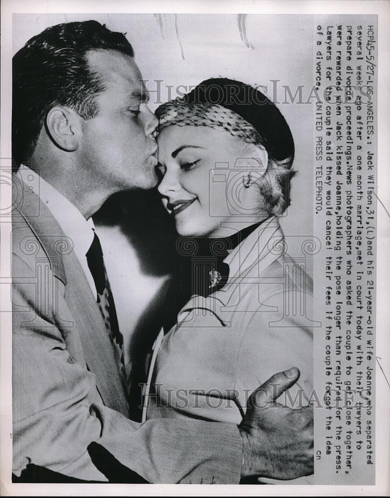 1952 Press Photo Jack Wilson &amp; Wife Joanne in Divorce Court - Historic Images