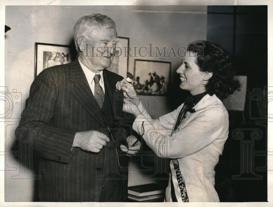 1936 Press Photo John N Garner & Miss Liza Stone on Memorial Day - Historic Images