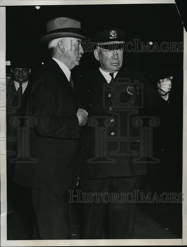 1934 Press Photo Police Commissioner O;Ryan and David McAuliff - neb33188 - Historic Images