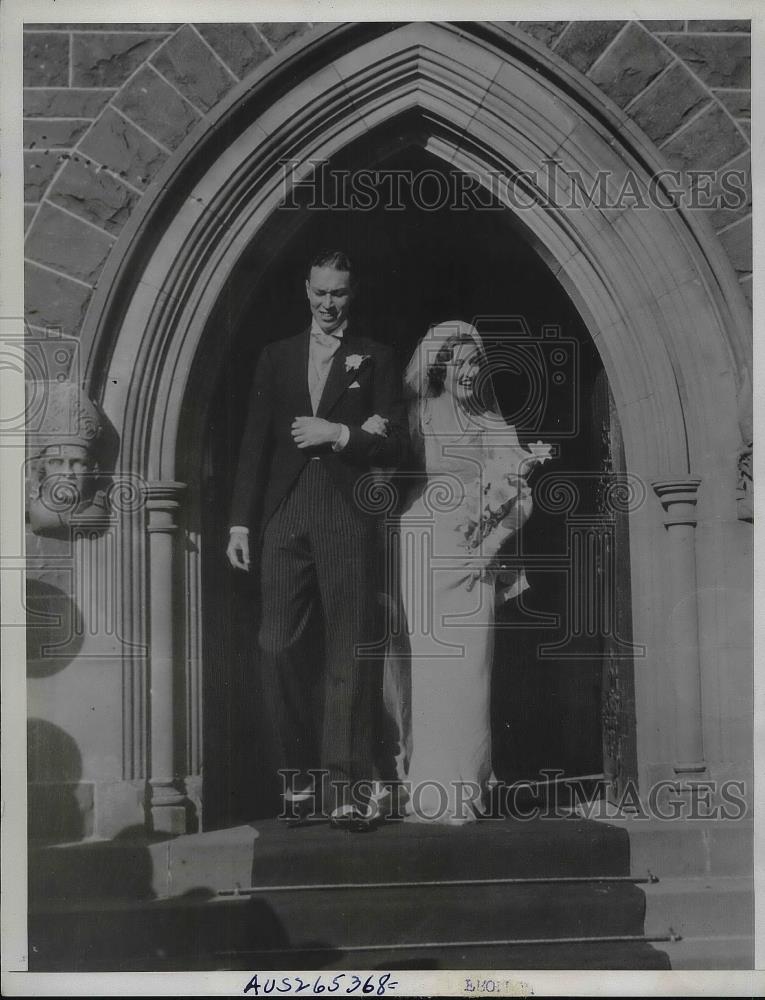 1934 Press Photo June Baillieu and San Horbern Wed - Historic Images