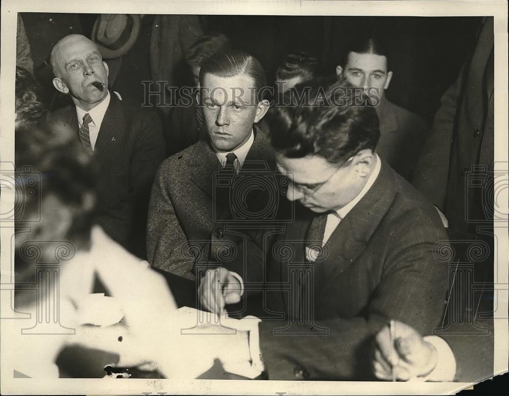 1923 Press Photo Bernard M. Decker, North Western University student at inquest - Historic Images