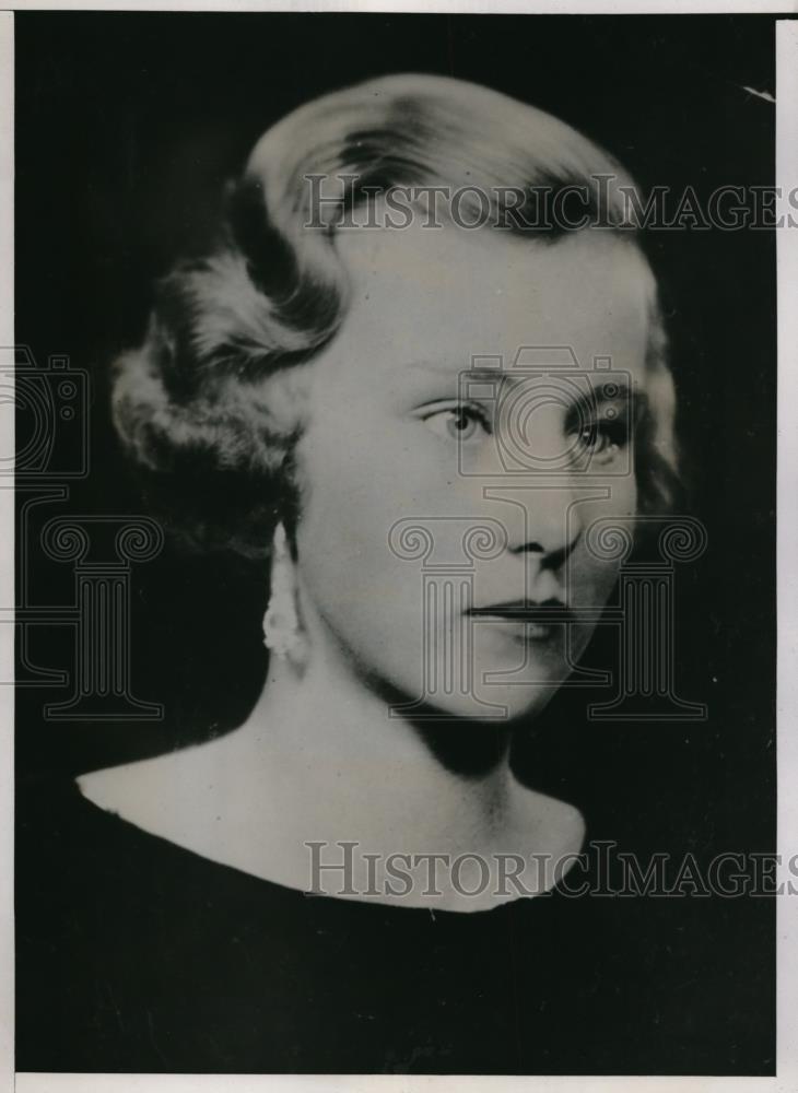 1937 Press Photo Miss Alyse Matthews Hunneman died of Toxemia - Historic Images