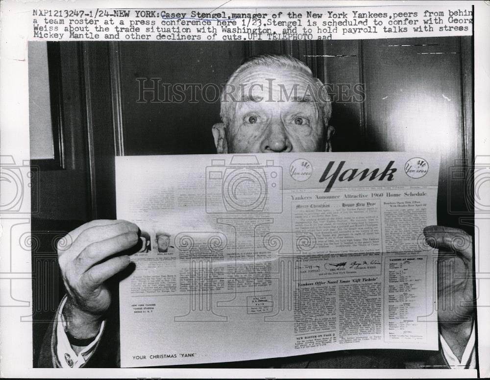 1950 Press Photo Casey Stengel Manager of New York Yankees - Historic Images