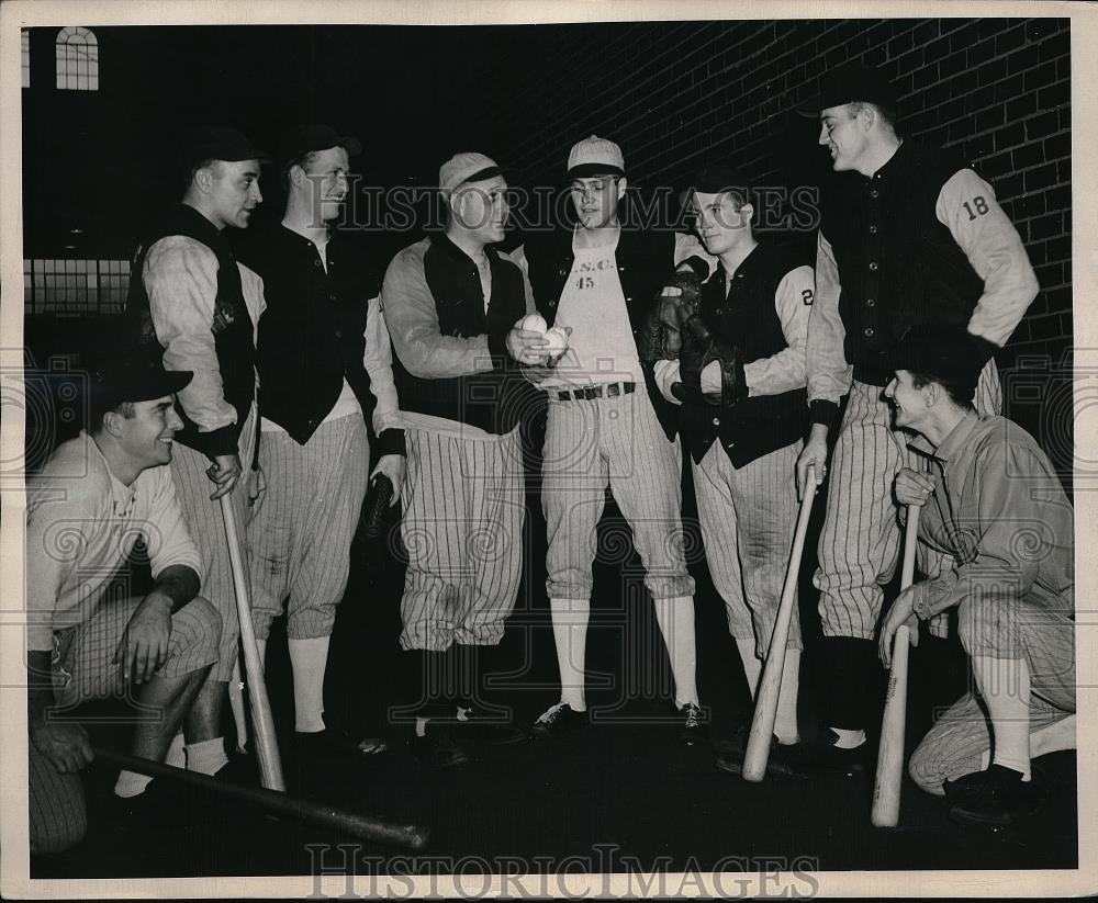 1946 Press Photo Mich State U baseball,Rhodes,Ball,Stroebel,Kobs,Phillips,Hughes - Historic Images