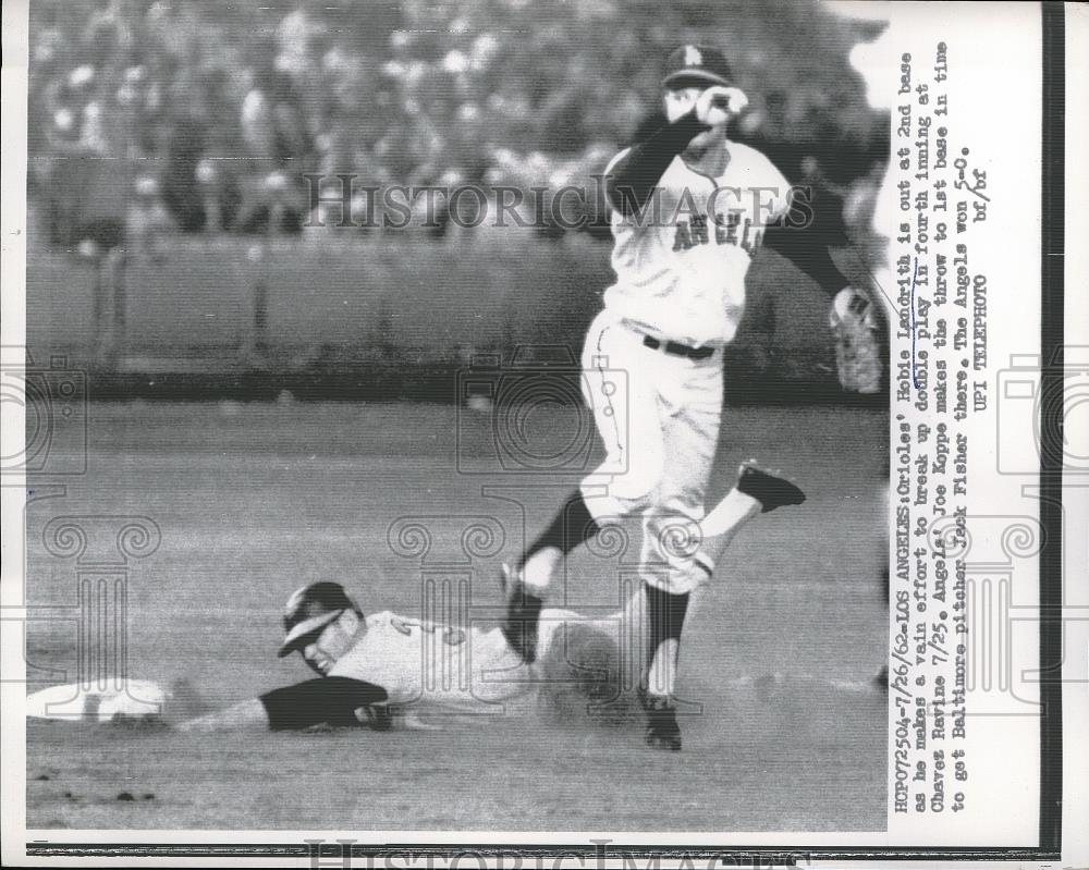 1962 Press Photo Orioles Hobie Lendrith Chaves Ravine - Historic Images