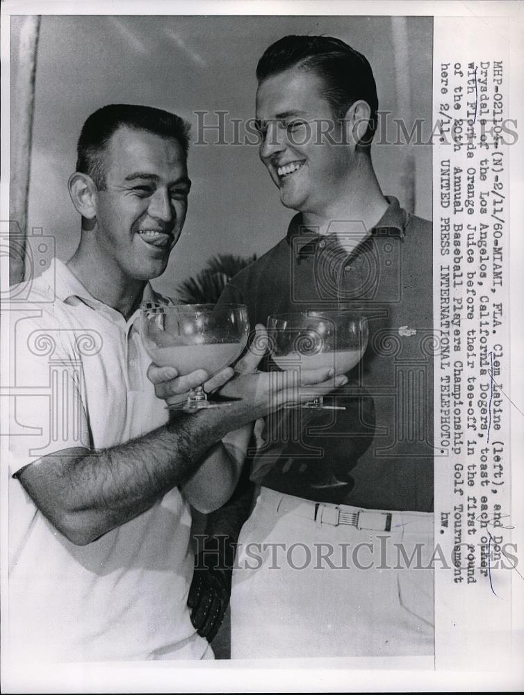 1960 Press Photo Clem Labine &amp; Don Drysdale of Los Angeles - Historic Images