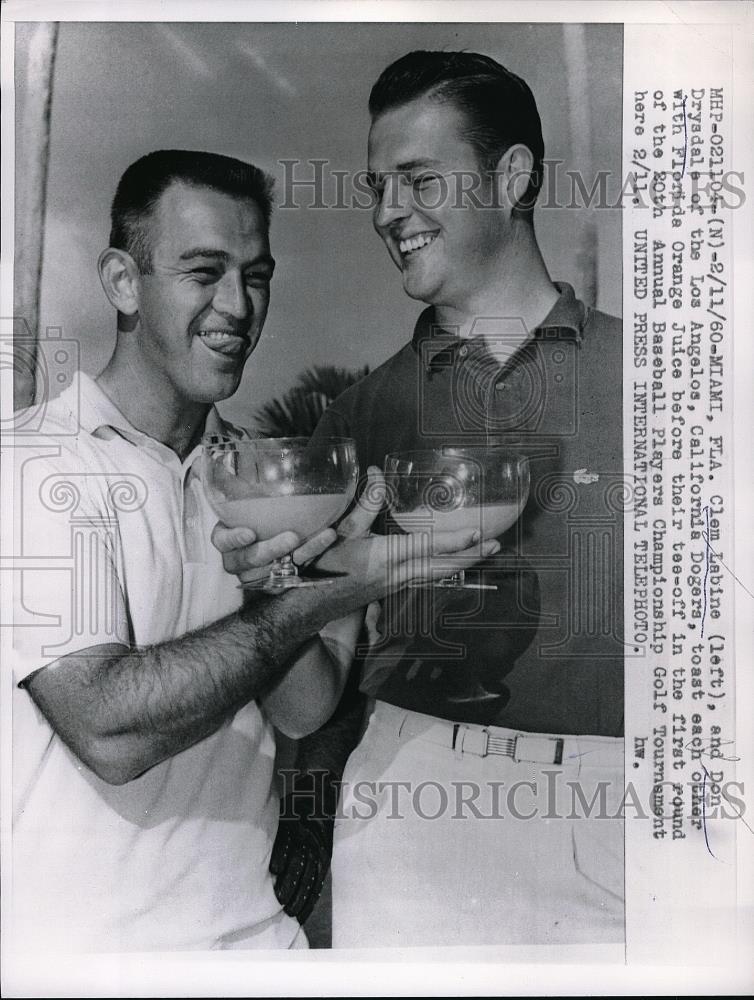 1960 Press Photo Clem Labine & Don Drysdale of Los Angeles - Historic Images