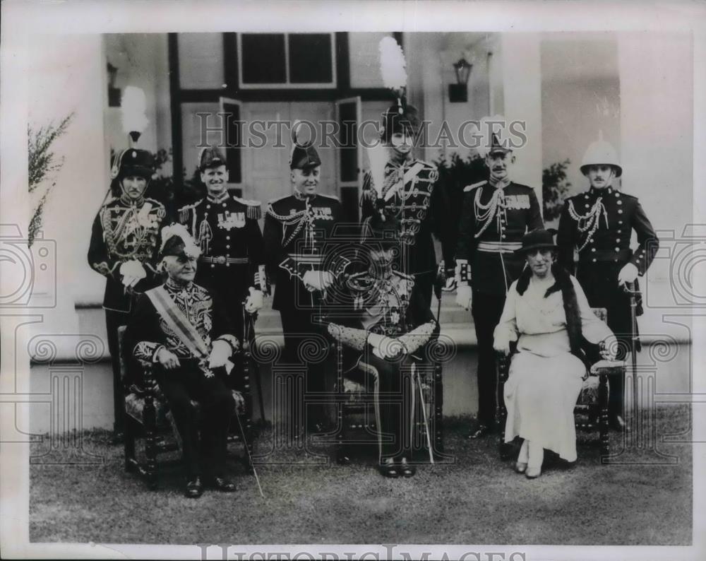 1934 Press Photo Sir Isaac Isaacs, HRH The Duke of Gloucester &amp; Lady Isaacs - Historic Images