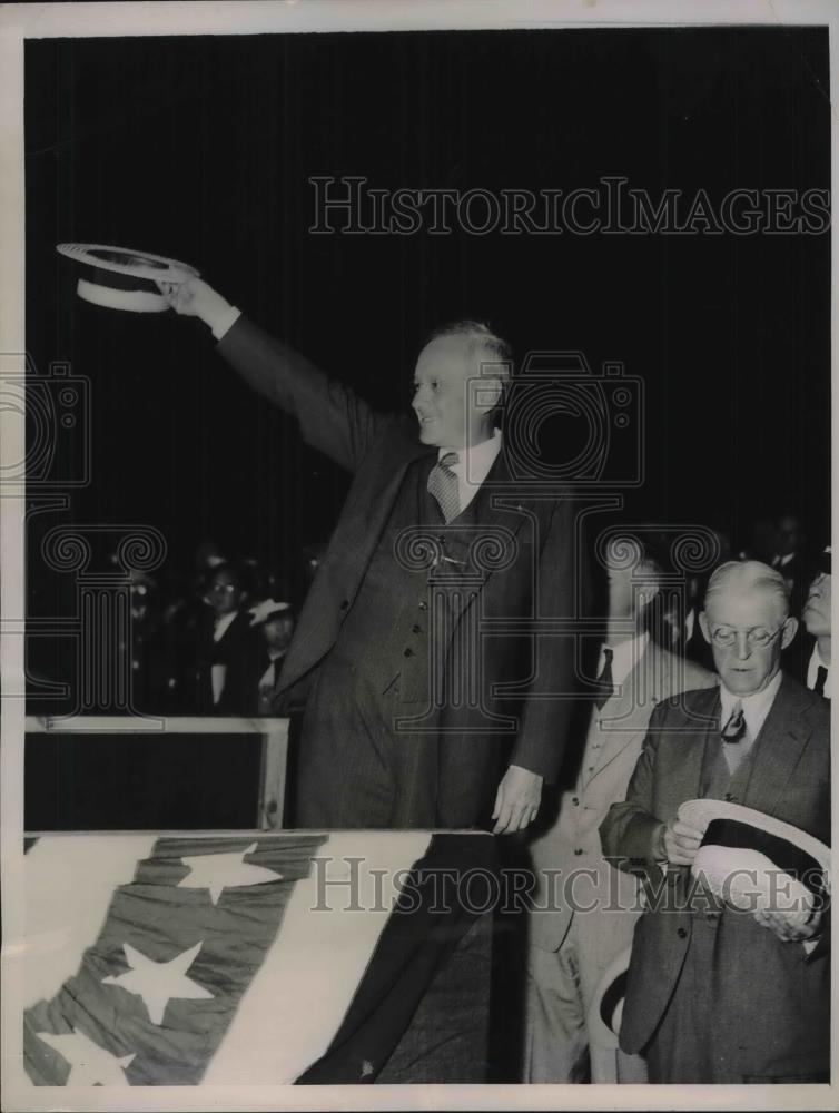 1936 Press Photo Gov. Alf Landon in Buffalo, NY - Historic Images