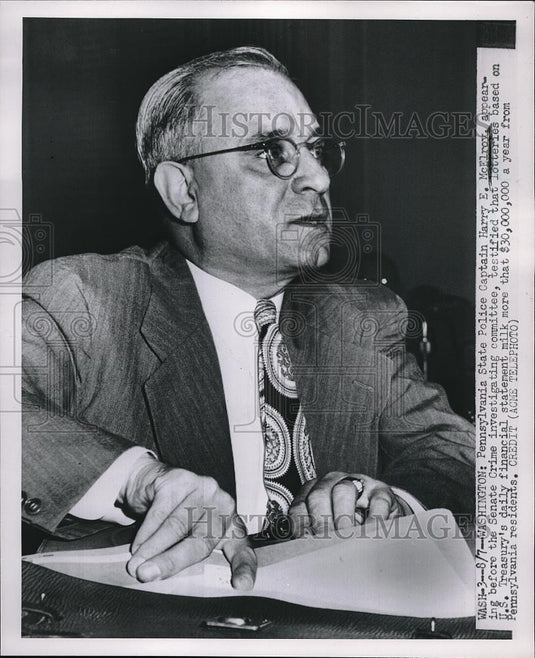 1951 Press Photo Pennsylvania State Police Captain Harry E. McElroy - Historic Images