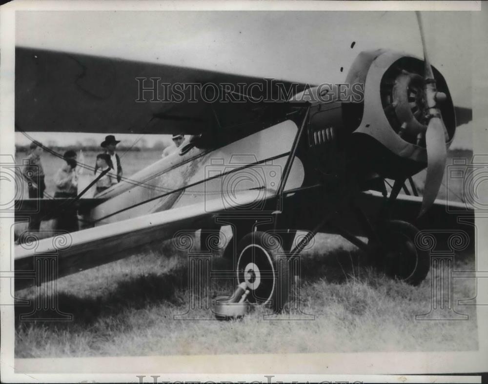 1933 Press Photo Erin McCall, Lehman nelson &amp; plane at San Benito, Tx. - Historic Images