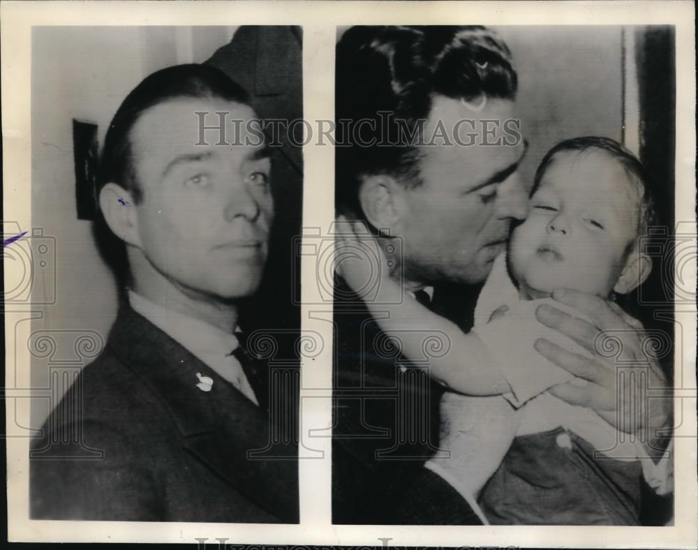 1938 Press Photo Dean Tripp returned to his Wealthy Father after two day search. - Historic Images