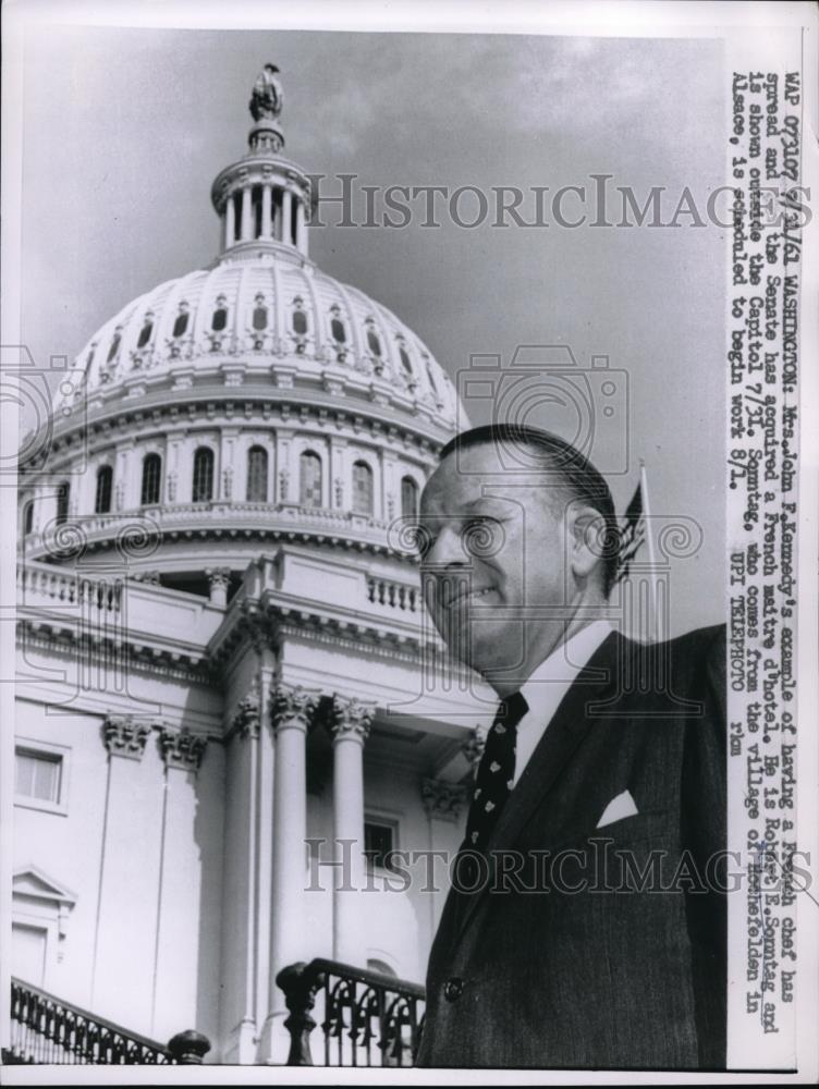 1961 Press Photo Wash. D.C. Robert E Sonntag, French maitre d&#39;hotel - neb36337 - Historic Images