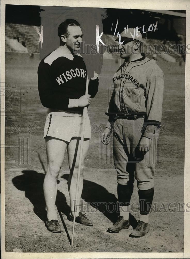 1926 Press Photo Bob Krueze, javelin thrower, Wisconsin Univ., Al Krueze - Historic Images