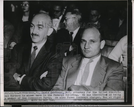 1953 Press Photo David Boribner Attorney For Electrical Workers In Court - Historic Images