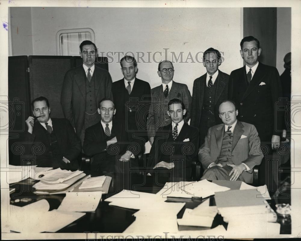 1933 Press Photo Pres. Liquor Control Board, Throp,Greenbaum.,Fortas,Lee,Lowry - Historic Images