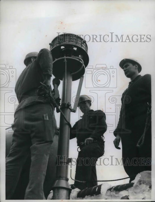 1962 Press Photo Alarm Siren on Spandua Police School in West Berlin Germany - Historic Images