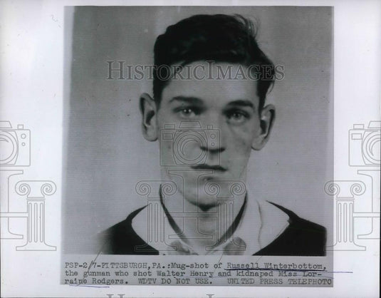 1953 Press Photo Russell Winterbottom Shot Walter Henry & Kidnapped Women - Historic Images