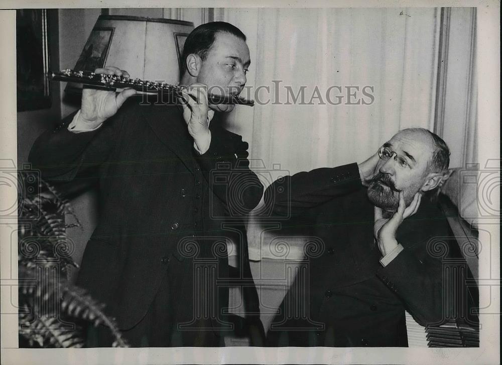 1935 Press Photo Marek Wundheim Metropolitan Opera Tenor &amp; George Barrire Flutis - Historic Images