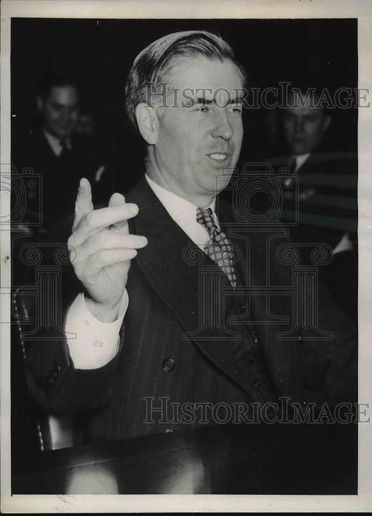 1940 Press Photo Henry A. Wallace, Sec. of Agriculture Testifies at Hearing - Historic Images