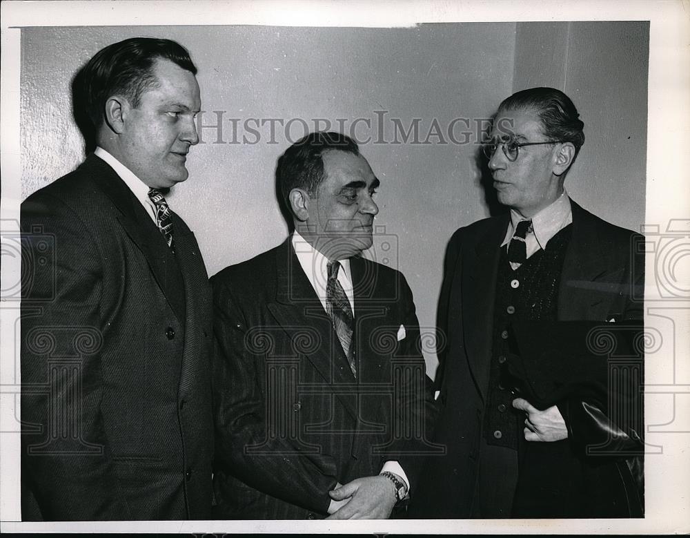 1945 Press Photo CIO Union Officials Anderson Wolchock Heisler Leave Court - Historic Images