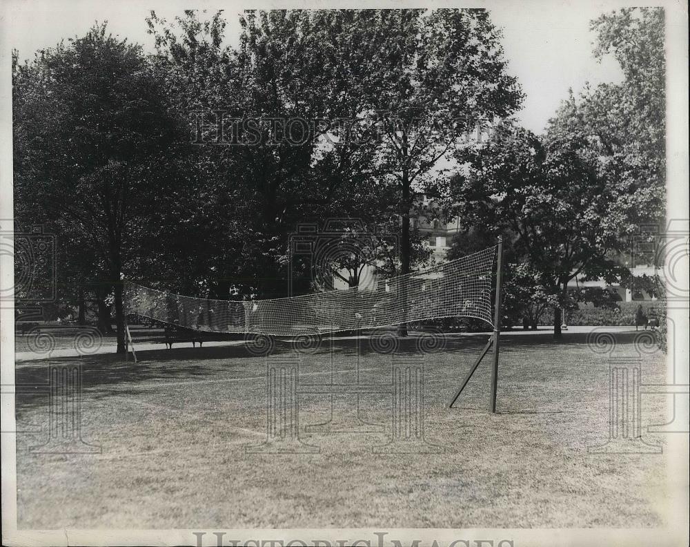 1929 Press Photo White House Volleyball Court for President Hoover & Cabinet - Historic Images
