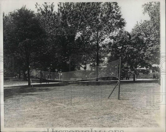 1929 Press Photo White House Volleyball Court for President Hoover & Cabinet - Historic Images