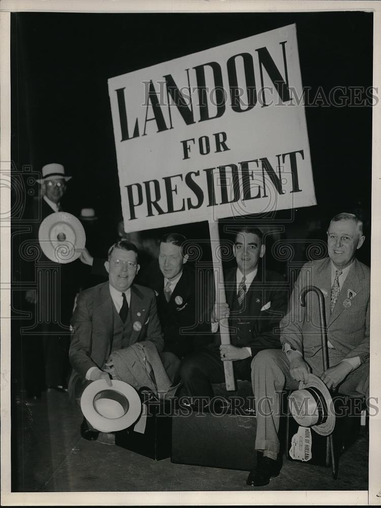 1936 Press Photo Mass. Delegates attend the Republican Natl. Convention. - Historic Images