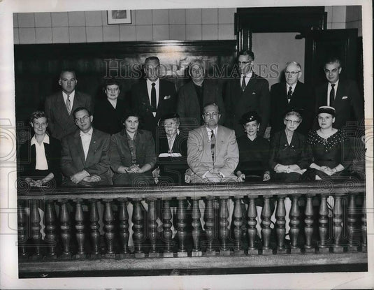 1957 Press Photo Lake County's January Grand Jury Mrs Fred Weigel, Mrs Vera Diso - Historic Images