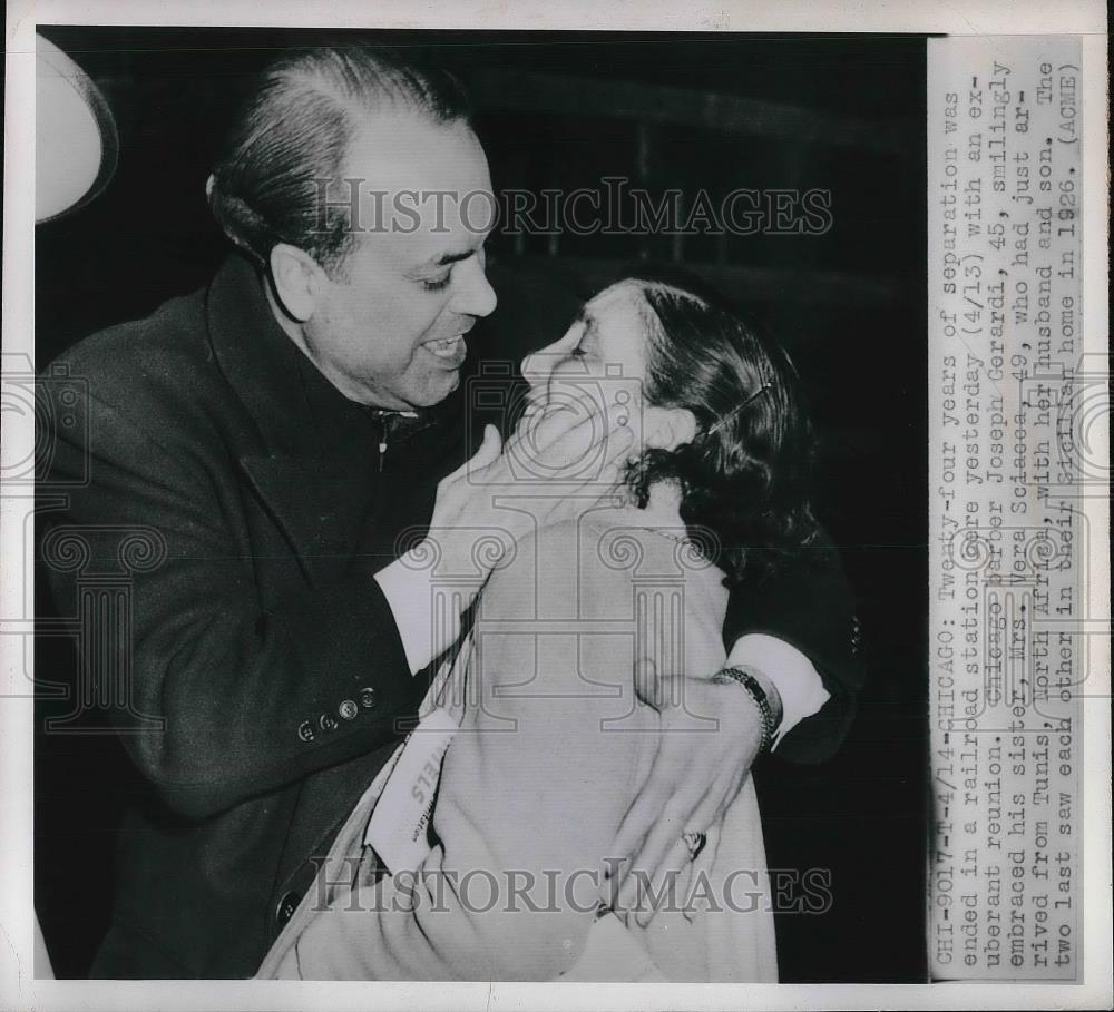 1931 Press Photo Chicago Barber Joseph Gerardi, Mrs. Vera Sciacea Chicago - Historic Images