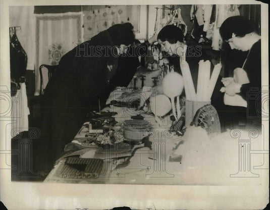 1931 Press Photo Crown Princess Louise of Sweden at Stockholm Charity Bazaar - Historic Images